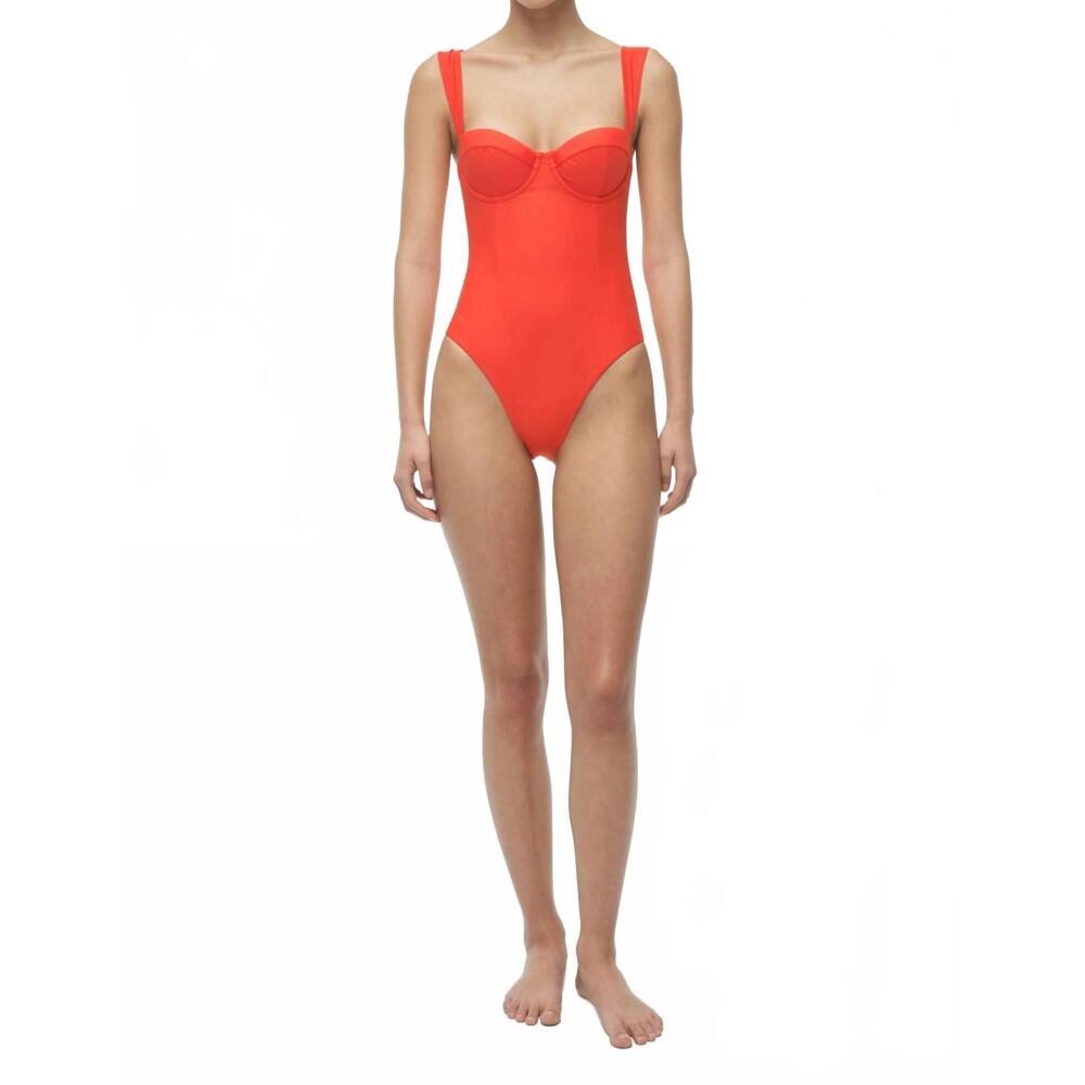 NEW JONATHAN SIMKHAI kyle bustier one piece in lobster